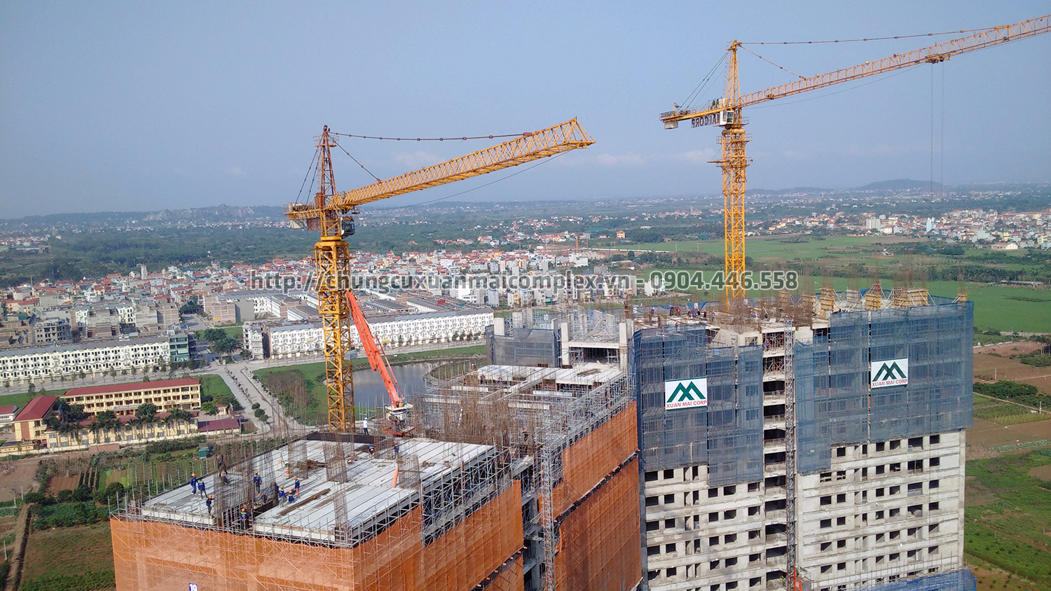 tiến độ chung cư xuân mai complex