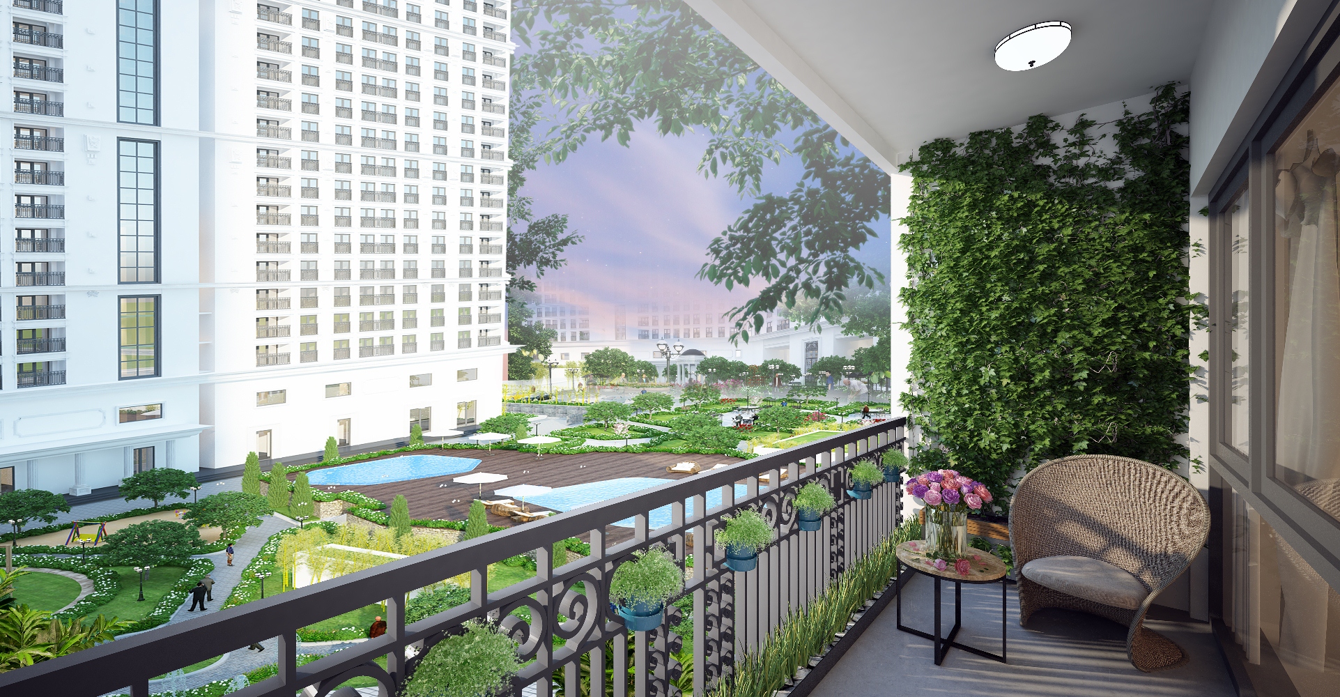 Căn hộ sức khỏe với view nội khu