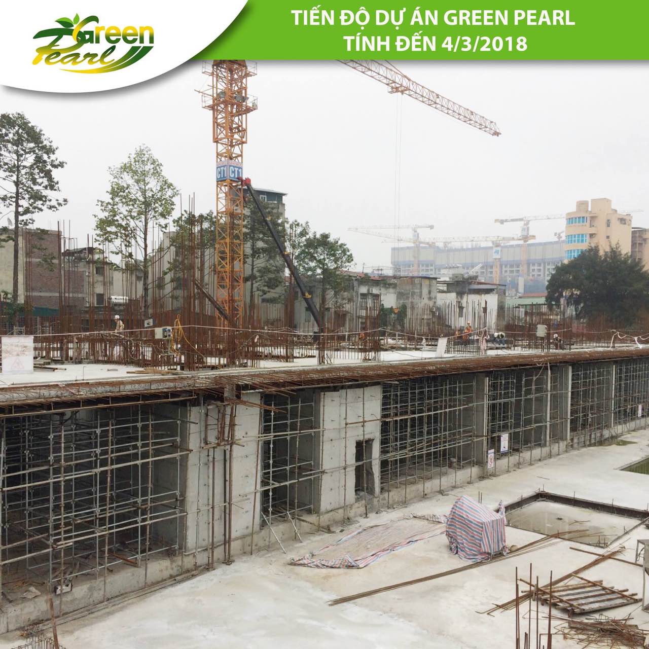 Tiến độ dự án Green Pearl 378 Minh Khai tháng 3 (2)