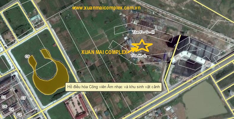 Vị trí Công viên Âm nhạc ngay sát dự án Xuân Mai Complex