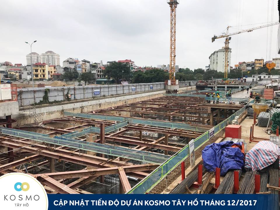 Cập nhật tiến độ dự án Kosmo Tây Hồ tháng 12-2017