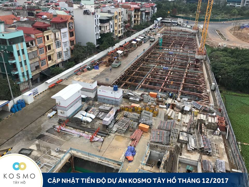 Tiến độ xây dựng Kosmo Tây Hồ luôn được đảm bảo