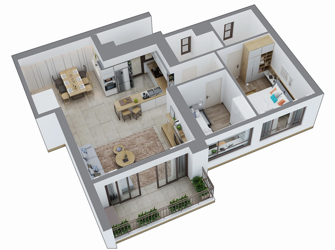 Phối cảnh 3D căn hộ