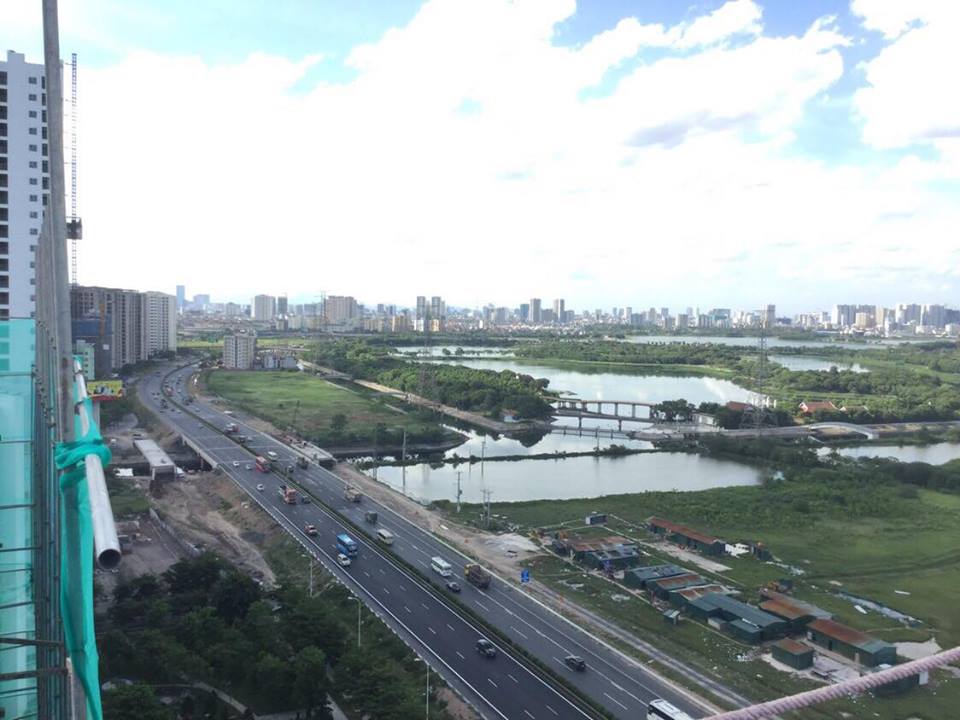 Góc view đường cao tốc Pháp Vân - Cầu Giẽ tại nóc tòa Sakura Hồng Hà Eco City