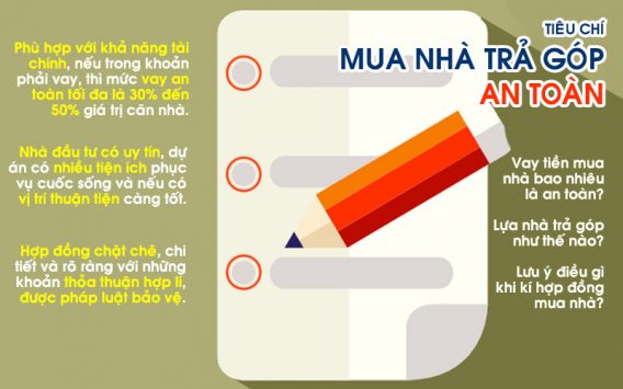 Tiêu chí mua nhà trả góp an toàn 2018