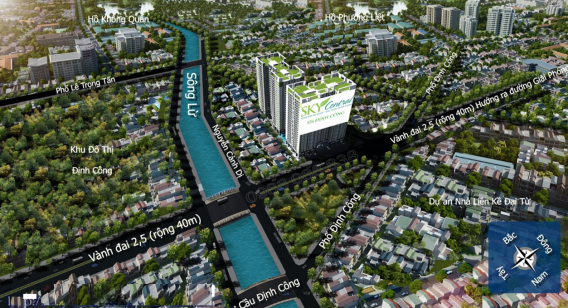 Phối cảnh tổng thế dự án Sky Central 176 Định Công