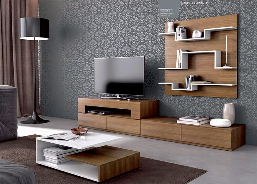 Trang trí tường phòng khách nhỏ đẹp với kệ sách cách điệu