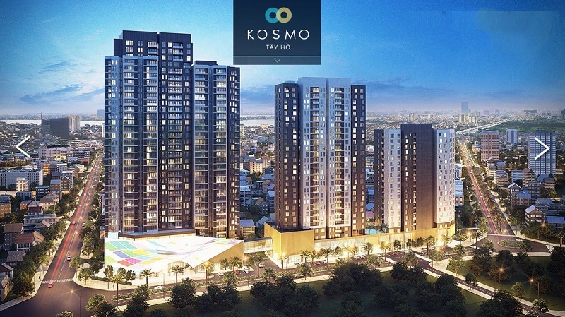 Chung cu Kosmo Tay Ho Phoi canh tong quan